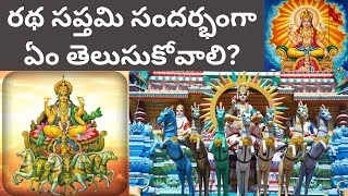 సూర్యుడు రథ సప్తమి అంతరార్ధం ఏమిటి Ratha Saptami videos Telugu God Surya videos Ithihasam Channel [upl. by Naras628]