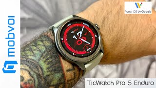 MOBVOI TicWatch Pro 5 Enduro with Wear OS by Google  Unboxing and HandsOn [upl. by Llemmart787]