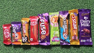 Dairy Milk vs 5star vs Fuse vs KitKat vs Gems vs Crispello chocolate 🍓 🍫 [upl. by Soalokin579]