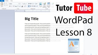 WordPad  Tutorial 8  Cut Copy and Paste [upl. by Aible]