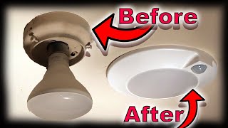 How To Install An LED ceiling Light  NO CUTTING  Five Minute Install [upl. by Massie]