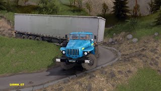 Ural4320 SV TRANSPORTING A VAN TRAILER FROM A HILL [upl. by Acnayb340]