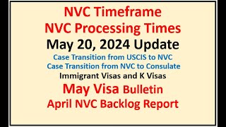 NVC Processing Times As of May 20 2024  May Visa Bulletin  April NVC Backlog Report [upl. by Horatia]