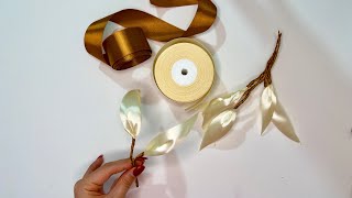 DIY Satin Ribbon Craft  Make Easy Leaves for Satin Ribbon Flower [upl. by Neersin325]