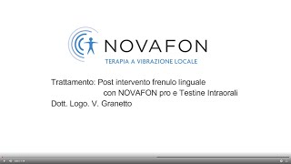 Trattamento Post Intervento Frenulo Linguale con NOVAFON pro e Testine Intraorali [upl. by Nylhsoj]