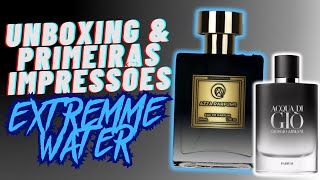 UNBOXING E PRIMEIRAS IMPRESSÕES EXTREMME WATER  LANÇAMENTO DA AZZA INSPIRADO NO ACQUA DI GIO PARFUM [upl. by Zehc770]