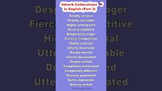 Adverb Collocations in English Part3 shorts [upl. by Glaab902]