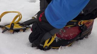 Winter skills 23 how to put on crampons [upl. by Lletnuahs91]