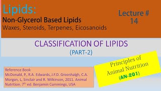 Lecture14CLASSIFICATION OF LIPIDSPart2Lecture Series in Animal Sciences Animal Nutrition [upl. by Revned]