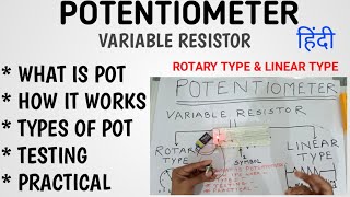 POTENTIOMETER Explained in Hindi  Variable Resister  Potentiometer How it works [upl. by Alemahs]