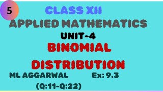 UNIT 4Part2Binomial Distribution  Applied Mathematics FLOWWITHMATHS 12 appliedmathematics [upl. by Lekcar]