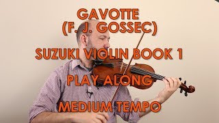 Gavotte  Suzuki Book 1  Slow Tempo  Play Along [upl. by Aylmer]