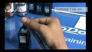 How to refill HP 802 818 inkjet cartridge Hindi Version [upl. by Ecirbaf]