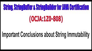 OCJA1Z0  808 Important Conclusions about String Immutability [upl. by Eiclud]