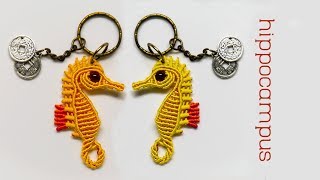 Macrame key chain tutorial  Cutie hippocampus  Hướng dẫn làm móc khóa cá ngựa dễ thương [upl. by Tomkins680]