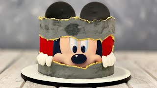 Mickey Mouse Cake  Fault Line Cake  Concrete Cake [upl. by Ledah93]