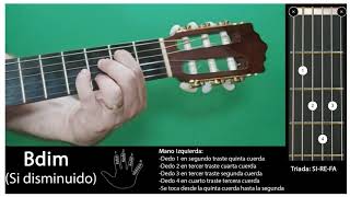 Como tocar ACORDE Si Disminuido Acorde Bdim EN GUITARRA TUTORIAL [upl. by Largent]