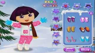 Dora The Explorer Online Games  Dora Fashion Dress Up Games Winter Time [upl. by Eitten]