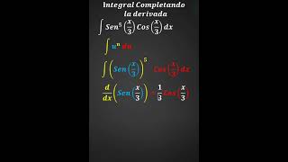 integral completando la derivada ejemplo 7 integral de Sen5x3Cosx3 shorts [upl. by Aicinat]