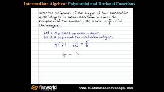 Subtracting Reciprocals Word Problem  Algebra fwk IA 040704 [upl. by Timothee]