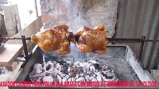 ASADOR CASERO DE POLLO ALA BRASA CON MOTOR DE IMPRESORA DE 12 VOLT [upl. by Panter]