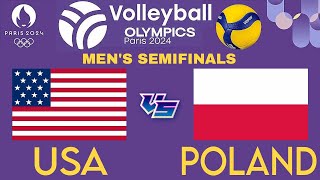 OLYMPIC MENS VOLLEYBALL LIVE │ USA vs POLAND Livescore [upl. by Nosraep]