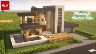 Minecraft modern villa  Tutorial [upl. by Claretta]