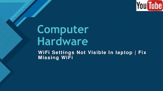 WiFi Settings Not Visible In laptop  Fix Missing WiFi [upl. by Yerroc]