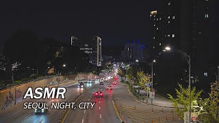 Seoul City Sounds and Traffic Ambience ASMR for Sleep and Study  Relaxing City at Night [upl. by Morrill]