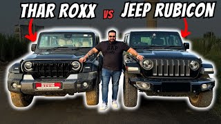 JEEP RUBICON VS THAR ROXX 🔥  85LAKH VS 25LAKH COMPARISON 😨 [upl. by Riatsila]