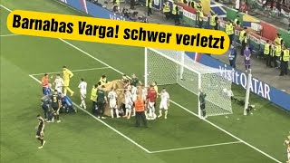 Ungarn gegen Schottland Barnabas Varga verletzt sich schwer  BarnabasVarga euro2024 [upl. by Auka85]