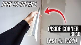 How To Install Inside Corner Bead Paper Faced Metal Bead On Drywall  EASY DIY For Beginners [upl. by Gorton]