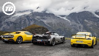 Ferrari 296 GTB Pagani Huayra BC Roadster amp Porsche Cayman GT4 RS  Top Gear Series 33 [upl. by Elyl]