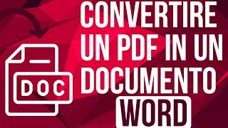 Come convertire un PDF in un documento Word editabile in meno di 2 minuti [upl. by Adnyl]