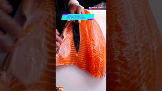 🇯🇵 Salmon Sashimi Slice Challenge ASMR  Perfectly Thin Slices 🍣  Bong Fish Cutter sushi short [upl. by Eirrehs149]