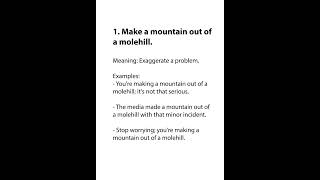 Make a mountain out of a molehill englishlanguage viralvideo shorts idioms learnvocab ielts [upl. by Enelad]