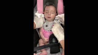 Baby sleeps during Ear Piercing Watch till the end  PERFECT RESULT NO PAIN BACK TO SLEEP [upl. by Gonroff]