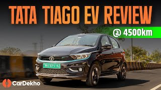 Living With The Tata Tiago EV  4500km Long Term Review  CarDekho [upl. by Atokad]