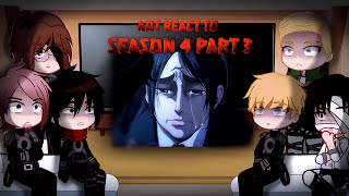 Aot react to quotseason 4 part 3quot  gacha react  aot react  GCRV [upl. by Nospmoht]