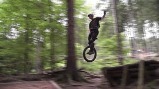 Extreme Unicycling  Downhill In Bikepark Bad Wildbad [upl. by Ecidna]