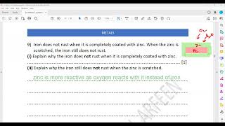 Metals Exercise 2 Question 8 to 13 Cambridge IGCSE O level Chemistry 0620 0971 5070 Lesson 58 f [upl. by Einnep]