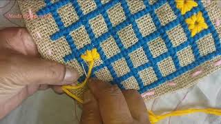 পাটের বস্তা দিয়ে চমৎকার পাপোশhow to make burlap sack rugsason selaipapos bananoপাপোশ বানানোDIY [upl. by Pirali]