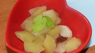 Receta de Manzana en almíbar casera como preparar paso a paso [upl. by Esilrahc]