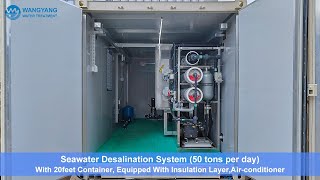 50TPD Container Type RO Seawater Desalination Plant with UV for domestic water use in Africa [upl. by Yrrah]