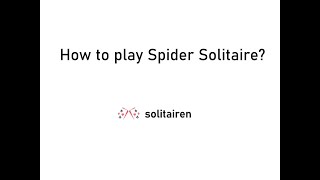 How to play Spider Solitaire Free Online [upl. by Selyn932]