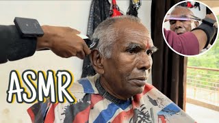 ASMR  OLD MAN 👴 HAIRCUT STEP BY STEP TUTORIAL HAIRSTYLE AND AIBRO SCISSOR HAIRCUT barbershop 💈 [upl. by Shanon]