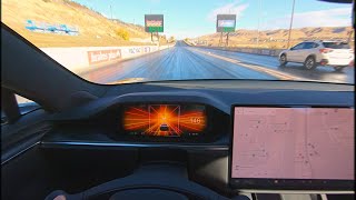 Tesla Model S Plaid 0160mph POV [upl. by Puritan498]