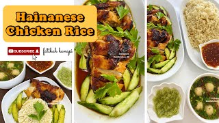 HAINANESE CHICKEN RICE RECIPE  RESEPI NASI AYAM HAINAN [upl. by Yeca]