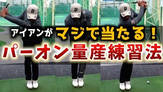 『100切りするには絶対やった方がいい練習！』アイアンがしっかり当たってスピンが入る！ [upl. by Alguire530]