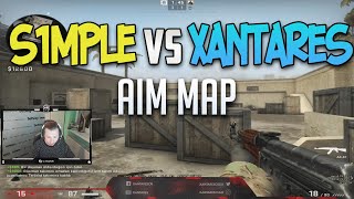 S1MPLE VS XANTARES 1v1 AIM MAP [upl. by Redwine]